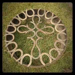 Rustic horseshoe pit grill rack